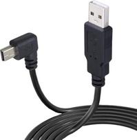 USB A-Mini-B kabelis, 90 laipsnių kampo duomenų ir įkrovimo kabelis, skirtas "Nextbase", prietaisų kamerai, automobiliui, GPS, navigatoriui, vaizdo registratoriui, skaitmeniniam fotoaparatui (3M Link Angle)