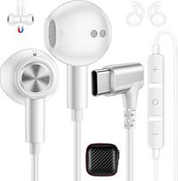 USB C ausinės "iPhone 17 16 15 Pro Max Pixel 10a" "OnePlus 15R" "Honor 400 Lite" "Redmi Note 15 Pro+" Magnetinės stereofoninės C tipo ausinės su kabeliu "Samsung Galaxy S26 Ultra A56 A16 A17 A26