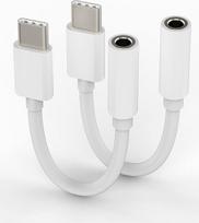 USB-C ant 3,5 mm adapteris (2 vnt.) DAC-Kopfhörer-Audio-Dongle-Splitterkabel, suderinamas su Samsung Galaxy S20, S21, S23, Note10, S9, für Apple iPhone 15 Pro Max Plus, iPad Pro Air, Typ C