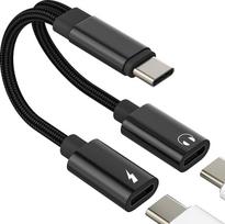 USB-C Kopfhörer Adapter Splitter Typ C Ladegerät für iPhone 17 16 15 Pro Max Kompatibel mit Samsung AUX Audio Dongle Jack Dual Earphone Port für Apple Konverter Connector Kabel Adapter Schnellladung