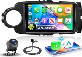 VECHTEL 4G + 128G automobilinis radijas "Android 15", skirtas "Toyota Yaris Grmn 2012-2017", 9 colių vidinis HD jutiklinis ekranas su belaidžiu "Carplay Android Car", automobilinis radijas su GPS "Wi-Fi" USB "Bluetooth" FM RDS radijas atbuline eiga
