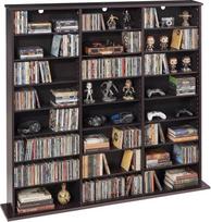 VEVOR DVD lentyna su 24 skyriais (8 lygiai), laikmenų lentyna, stovinti lentyna, 142 x 22 x 130 cm, vietos taupanti lentyna CD, DVD, knygoms, žaidimų diskams, knygų lentyna svetainei / namų biurui