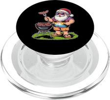 Weihnachten im August Weihnachtsmann Grillen BBQ Party PopSockets PopGrip für MagSafe