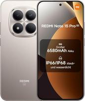 XIAOMI Redmi Note 15 Pro 5G išmanusis telefonas (8 + 256GB) - 6580 mAh baterija, IP66/IP68 apsauga nuo dulkių ir vandens, 200 MP fotoaparatas, 6,83 colių AMOLED ekranas, titano spalvos
