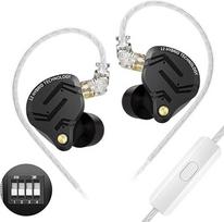 Yinyoo KZ ZS12 PRO X ausinės su mikrofonu, 4 parinkčių derinimo laidinės IEM, 1DD 5BA laidinės ausinės su metaliniu dangteliu, stereofoninės gilaus boso ausinės su 2 kontaktų kabeliu