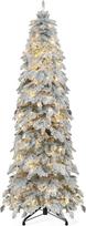 YITAHOME 229 cm dirbtinė eglutė su sniegu, su nuotolinio valdymo pulteliu, 800 antgalių, 11 šviesos režimų ir 350 LED lempučių, metaliniu stovu ir integruotu apšvietimu