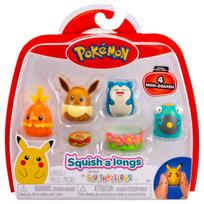 SQUISHMALLOWS SQUISH-A-LONGS „Pokemon" Herojai, 4 vnt., 2,5 cm