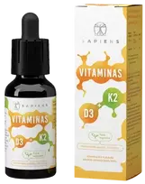 SAPIENS Vitaminas D3 + K2 30ml lašai