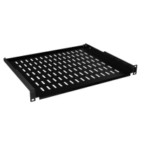 Lentyna 19" gylis 300 mm, 1U, 2 tvirtinimo taškai, juoda