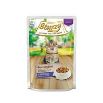 Stuzzy Bocconcini Sterilized, šlapias maistas katėms, kalakutiena padaže, 85 g, maišelis, po sterilizacijos