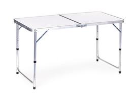 Stovyklavimo stalas ModernHome, balta sp., 120 cm x 60 cm x 60 - 70 cm