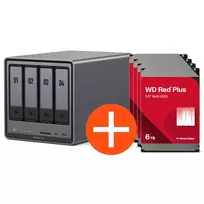 UGREEN NASync DXP4800 Plus NAS sistema 4 lizdų 24TB įskaitant 4x WD WD60EFPX NAS kietieji diskai - 6 TB | 3F57-002+4x3404-26N | 6941876232611