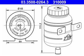 ATE Išsiplėtimo bakelis, stabdžių skystis brake fluid reservoir 03.3508-0264.3