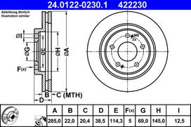 ATE Stabdžių diskas Brake rotor 24.0122-0230.1