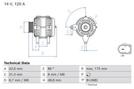 BOSCH Generatorius Power generator 0 986 084 460