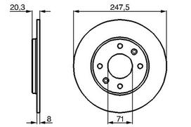 BOSCH Stabdžių diskas Brake rotor 0 986 478 371