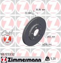 ZIMMERMANN Stabdžių diskas SPORT BRAKE DISC Z 100.1233.52