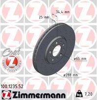 ZIMMERMANN Stabdžių diskas SPORT BRAKE DISC Z 100.1235.52