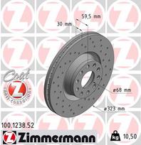 ZIMMERMANN Stabdžių diskas SPORT BRAKE DISC Z 100.1238.52