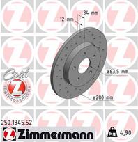ZIMMERMANN Stabdžių diskas SPORT BRAKE DISC Z 250.1345.52