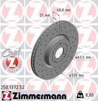 ZIMMERMANN Stabdžių diskas SPORT BRAKE DISC Z 250.1372.52