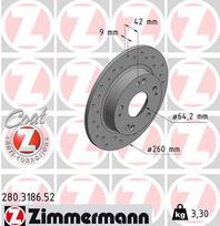 ZIMMERMANN Stabdžių diskas SPORT BRAKE DISC Z 280.3186.52