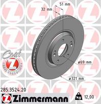 ZIMMERMANN Stabdžių diskas COAT Z 285.3524.20