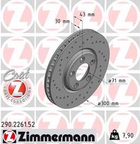 ZIMMERMANN Stabdžių diskas SPORT BRAKE DISC Z 290.2261.52