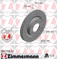 ZIMMERMANN Stabdžių diskas SPORT BRAKE DISC Z 380.2116.52