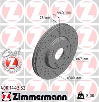 ZIMMERMANN Stabdžių diskas SPORT BRAKE DISC Z 400.1443.52