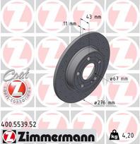 ZIMMERMANN Stabdžių diskas SPORT BRAKE DISC Z 400.5539.52