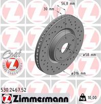 ZIMMERMANN Stabdžių diskas SPORT BRAKE DISC Z 530.2467.52