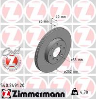 ZIMMERMANN Stabdžių diskas COAT Z 540.2491.20