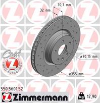 ZIMMERMANN Stabdžių diskas SPORT BRAKE DISC Z 550.5601.52