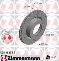 ZIMMERMANN Stabdžių diskas SPORT BRAKE DISC Z 590.2833.52