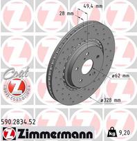 ZIMMERMANN Stabdžių diskas SPORT BRAKE DISC Z 590.2834.52