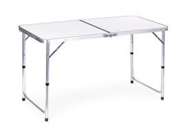 Stovyklavimo stalas ModernHome, balta sp., 120 cm x 60 cm x 60 - 70 cm