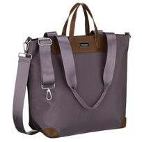 Didelė moteriška „Peterson“ shopper tipo rankinė, vieno skyriaus, pilka, su rankenomis ir nuimamu dirželiu. P27