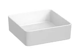 izlietne Pure ar keramisko izplūdes vāciņu, 380x380 mm, uz virsmas, balta