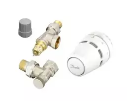 radiatoru termostatiskā vārsta komplekts, Danfoss, aksiāls, DN15
