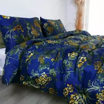 Saules Patalyne Satino patalynės komplektas MĖLYNOJI ŽARA, 3 dalių, 200x220 cm