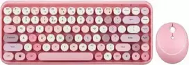 Klaviatūra ir pelė Perixx Perixx PERIDUO-713 DE, Mini Klaviatūros ir pelės rinkinys, Retro Vintage Design, pink