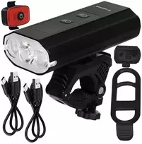 1300 lm LED dviračio žibintas + „Trizand“ galinis žibintas