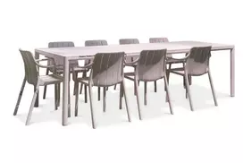 Lauko baldų komplektas TIBERINA/TEVERE 8+1, stalas 211-275 cm, Corda