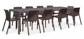 Lauko baldų komplektas TIBERINA BISTROT/TEVERE 10+1, stalas 211-275 cm, Terra