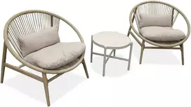 Lauko baldų komplektas GALLA 2+1, Light rusvai gelsvas