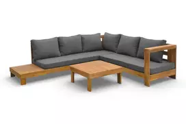 Medinių lauko baldų komplektas HAVLA CAFFE Corner - Acacia Wood