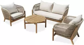 Medinių lauko baldų komplektas BERGEN CAFFE Acacia Wood