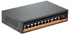 Tinklo Jungiklis - HiSmart 8-Port PoE Jungiklis 120W Energijos Biudžetas, IEEE802.3af/at, Juodas