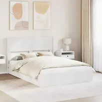 Lova Lovos rėmas su saugojimu ir nugara Balta 140 x 190 cm